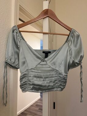 Forever 21 Mint Satin Crop